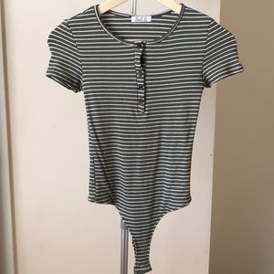 Little lie homecoming Hnl striped button bodysuit